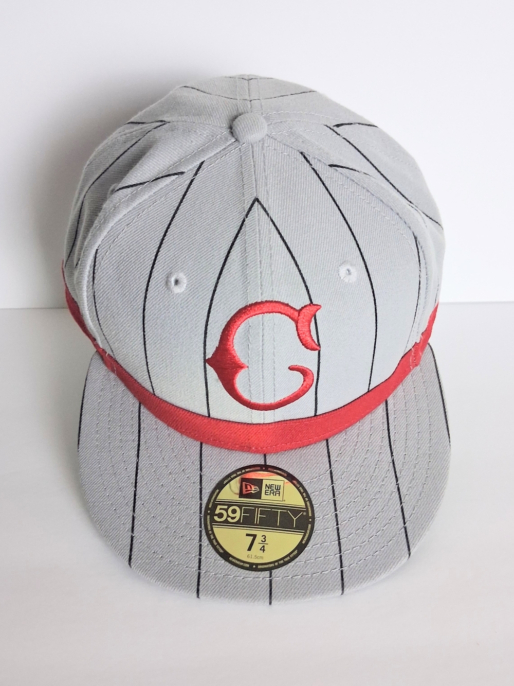 New Era Cincinatti 5950 1916 Throwback Fitted Gray Stripe Hat Cap